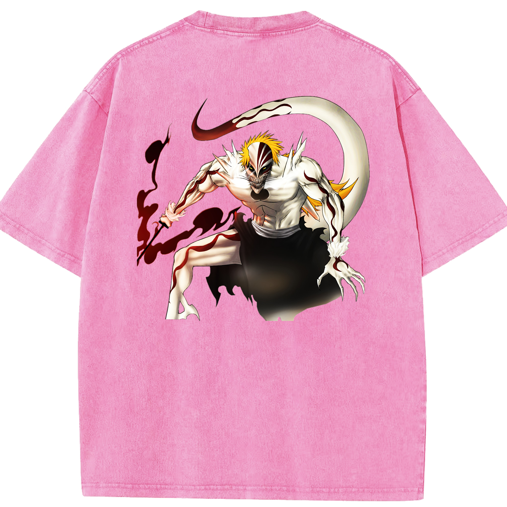 （画像用） ブリーチ 黒崎一護（くろさき いちご）BLEACH Kurosaki Ichigo 綿100% ヴィンテージ風 半袖Tシャツ（背面プリント）